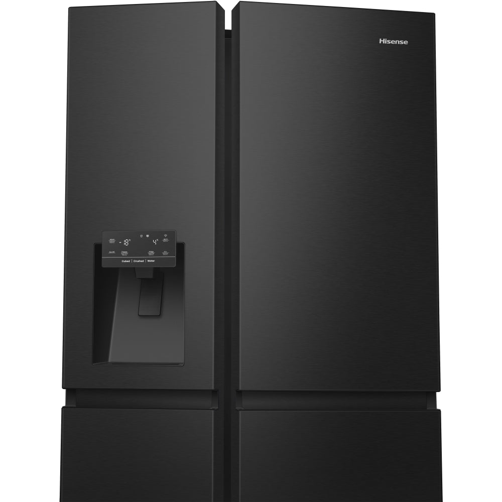 Hisense RS818N4IFE Wifi Plumbed Total No Frost American Fridge Freezer Black Stainless Steel | Atlantic Electrics