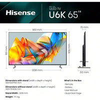 Thumbnail Hisense U6 Series 65U6KQTUK 65 QNED 4K Ultra HD Mini- 40452162027743