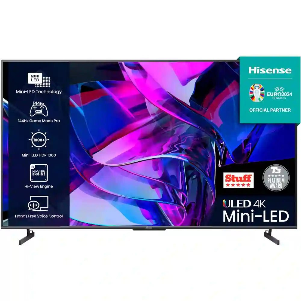 Hisense U7 Series 75U7KQTUK 75" Mini LED 4K Ultra HD Mini-LED Smart TV - Grey | Atlantic Electrics - 40452164026591 
