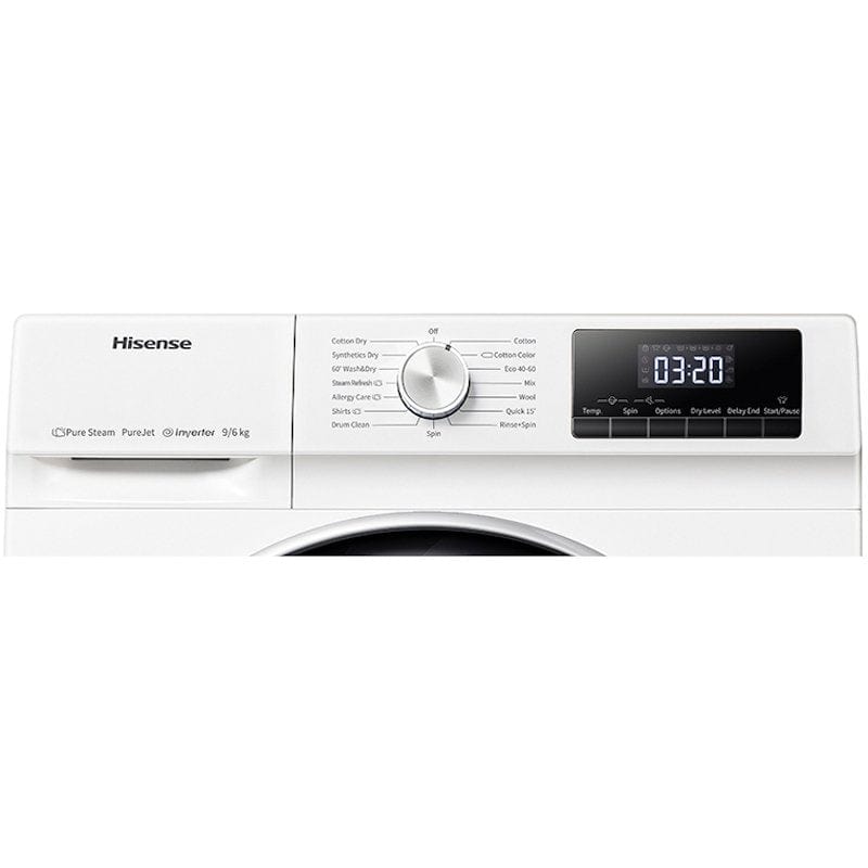 Hisense WDQY9014EVJM 9kg 6kg 1400 Spin Washer Dryer White | Atlantic Electrics - 39477902475487 