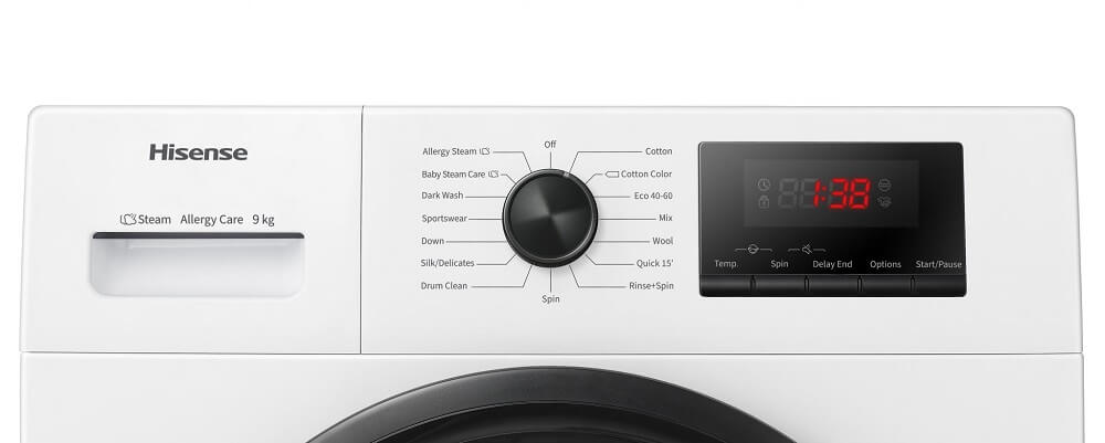Hisense WFQP7012EVM 7kg 1200 Spin Washing Machine - White - Atlantic Electrics - 39477901295839 