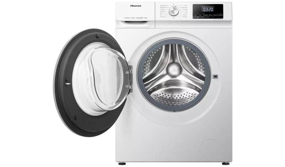Hisense WFQY1014EVJM 10Kg Washing Machine with 1400 rpm - White - B Rated - Atlantic Electrics - 39514714505439 