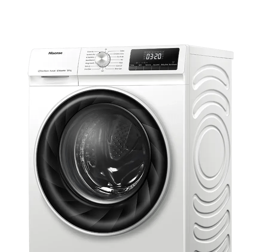Hisense WFQY801418VJM 8kg 1400 Spin Washing Machine - White - Atlantic Electrics - 39614731124959 