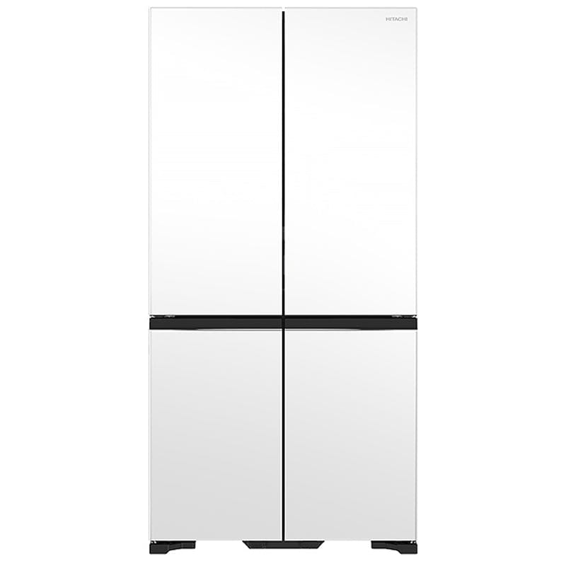 Hitachi R-WB640VGB1X 4-Door French Bottom Fridge Freezer With Vacuum Sealing Drawer - Matte Glass White | Atlantic Electrics