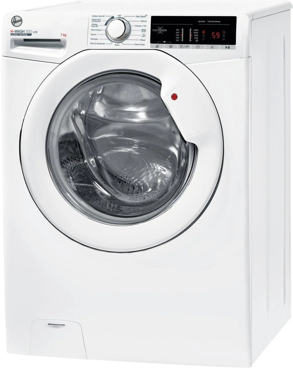Hoover H3W47TE 7kg 1400 Spin Washing Machine with NFC Connection White - Atlantic Electrics - 40521897148639 