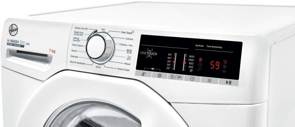 Hoover H3W47TE 7kg 1400 Spin Washing Machine with NFC Connection White - Atlantic Electrics - 40521897083103 