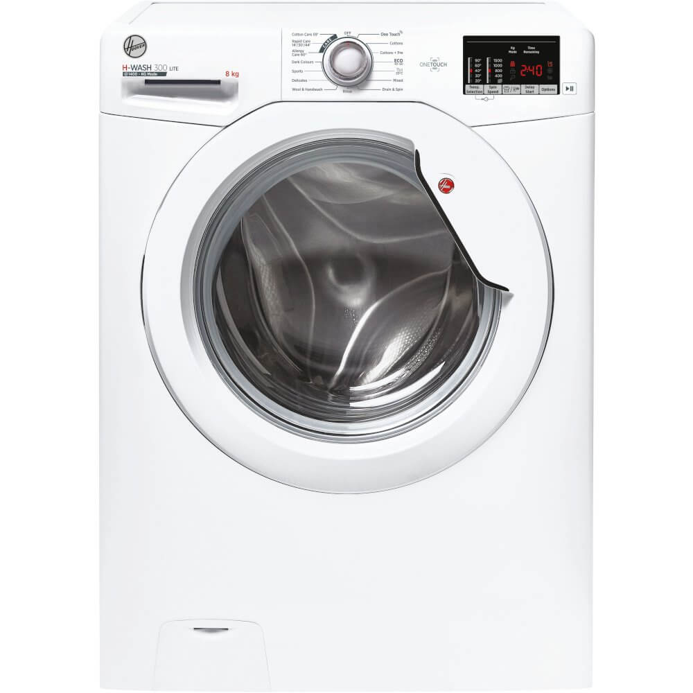 Hoover H3W582DE 8kg 1500 Spin Washing Machine - White | Atlantic Electrics - 39477901754591 