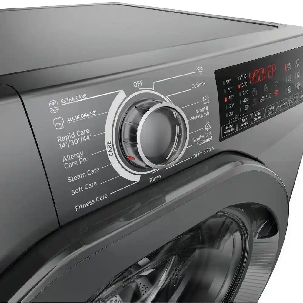 HOOVER H3WPS496TMRR6 1400 SPIN 9KG WASHING MACHINE - Graphite | Atlantic Electrics - 40456498282719 