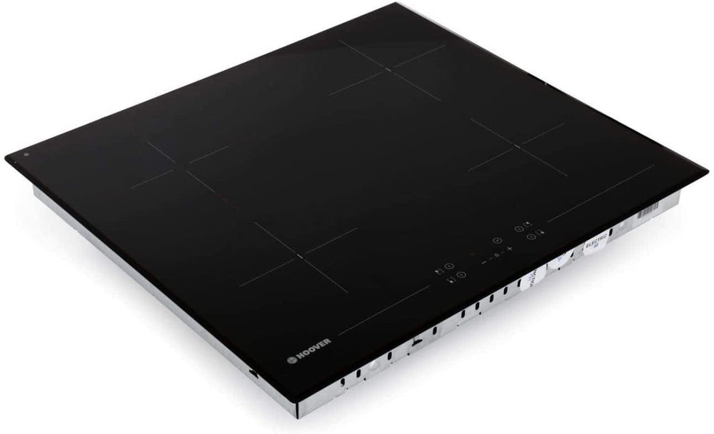 Hoover HH64DB3T 60cm Four Zone Ceramic Hob With Double Zone - Black - Atlantic Electrics - 39477903130847 