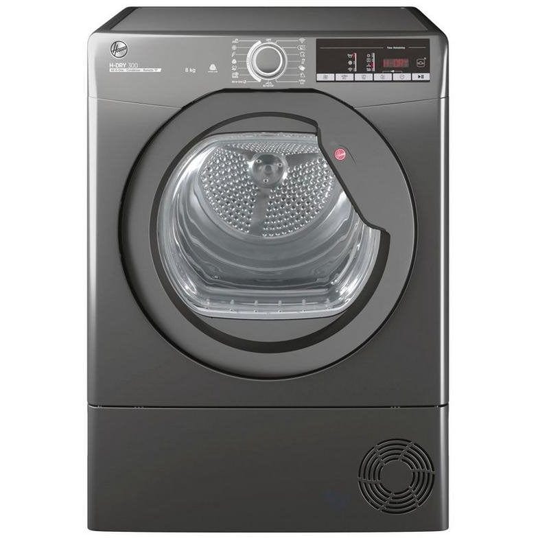 Hoover HLEC8TRGR 8KG Condenser Tumble Dryer Graphite | Atlantic Electrics - 39477903294687 