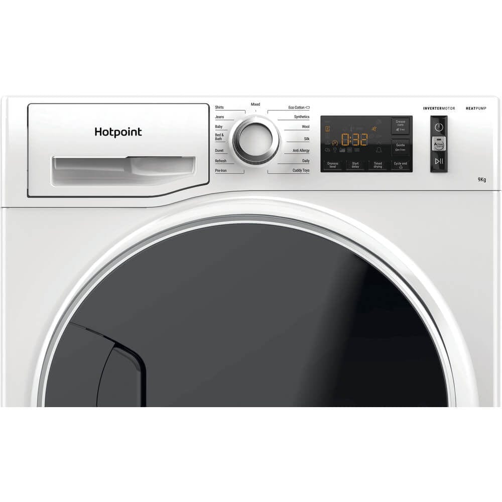 Hotpoint ActiveCare NTM119X3EUK 9Kg Heat Pump Tumble Dryer - White - A+++ Rated | Atlantic Electrics