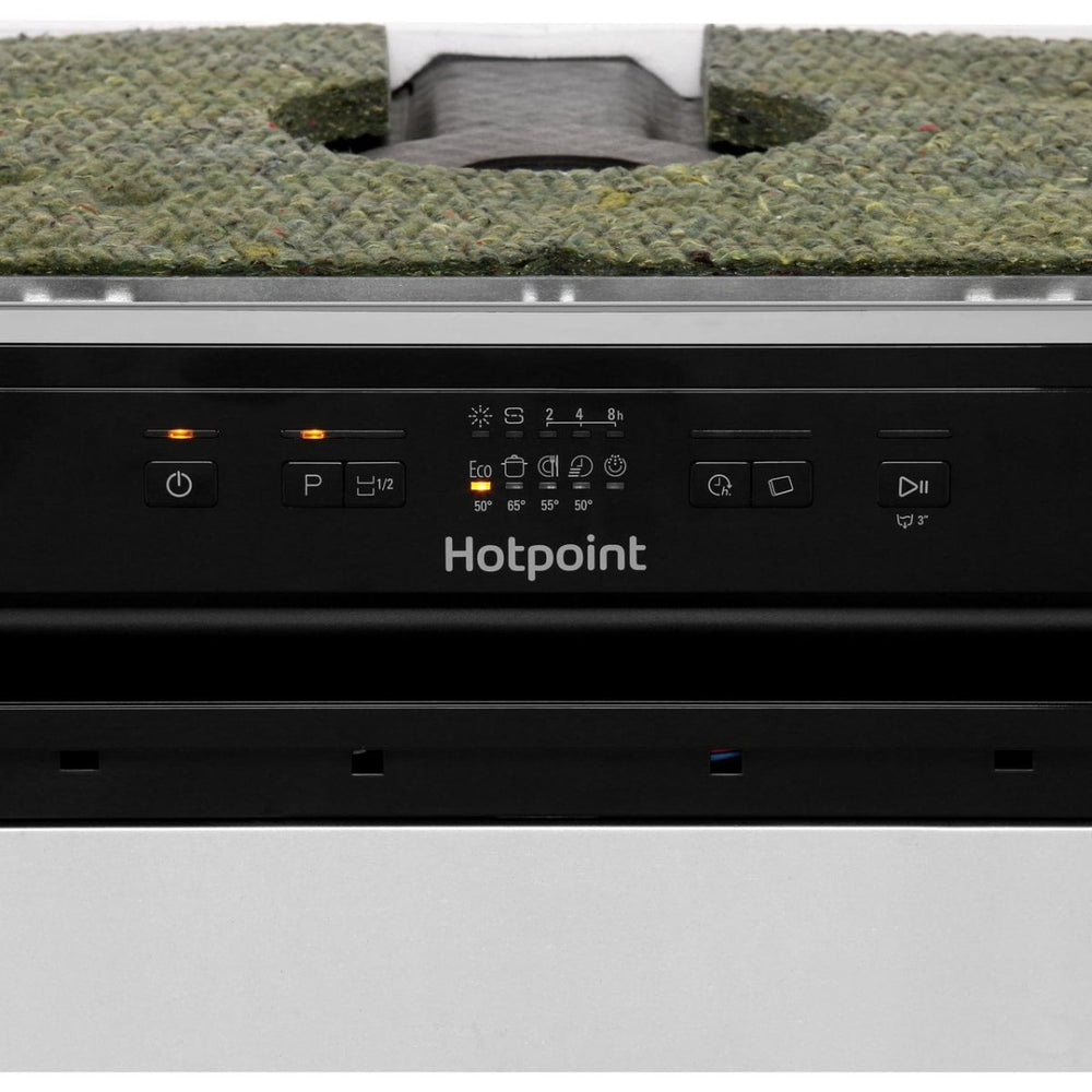 Hotpoint Aquarius HBC2B19XUK Semi Integrated Standard Dishwasher - Stainless Steel Control Panel with Fixed Door Fixing Kit - Atlantic Electrics - 39477913026783 