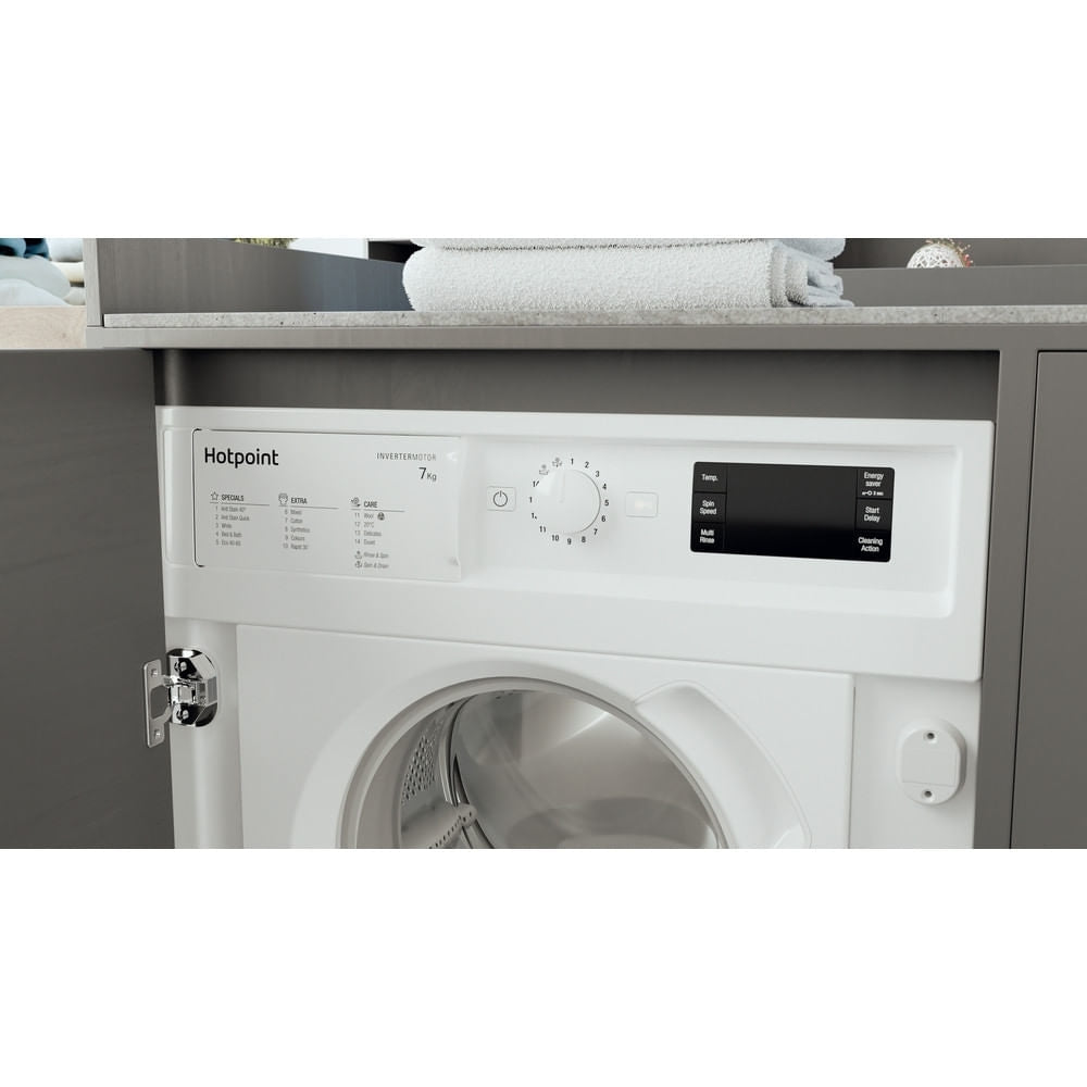 Hotpoint BIWMHG71483UKN 7kg 1400rpm Integrated Washing Machine - White - Atlantic Electrics - 40639552323807 