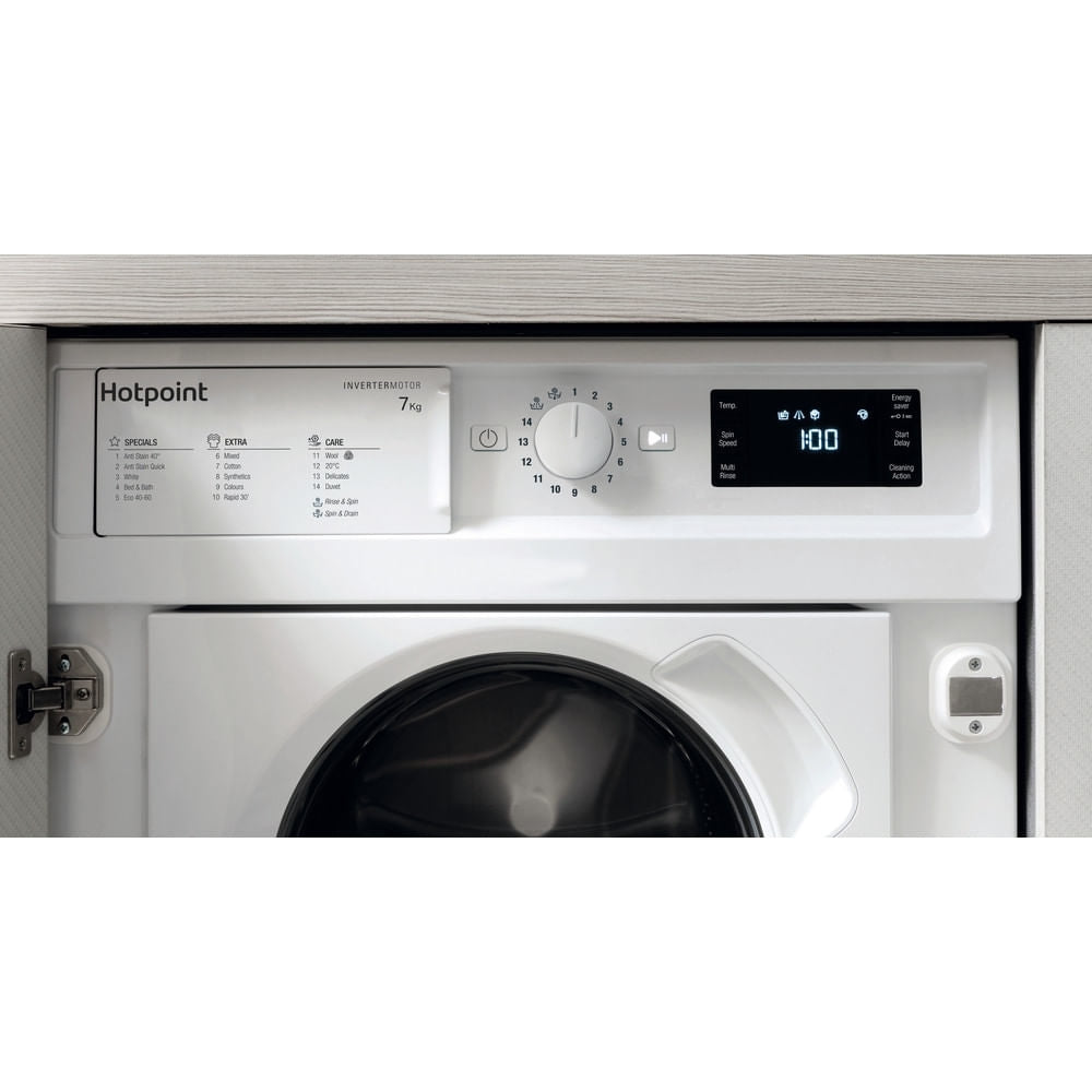 Hotpoint BIWMHG71483UKN 7kg 1400rpm Integrated Washing Machine - White | Atlantic Electrics - 40639552258271 
