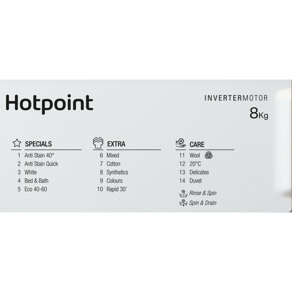 Hotpoint BIWMHG81484UK Integrated 8Kg Washing Machine with 1400 rpm - A+++ Rated - Atlantic Electrics - 39477908209887 