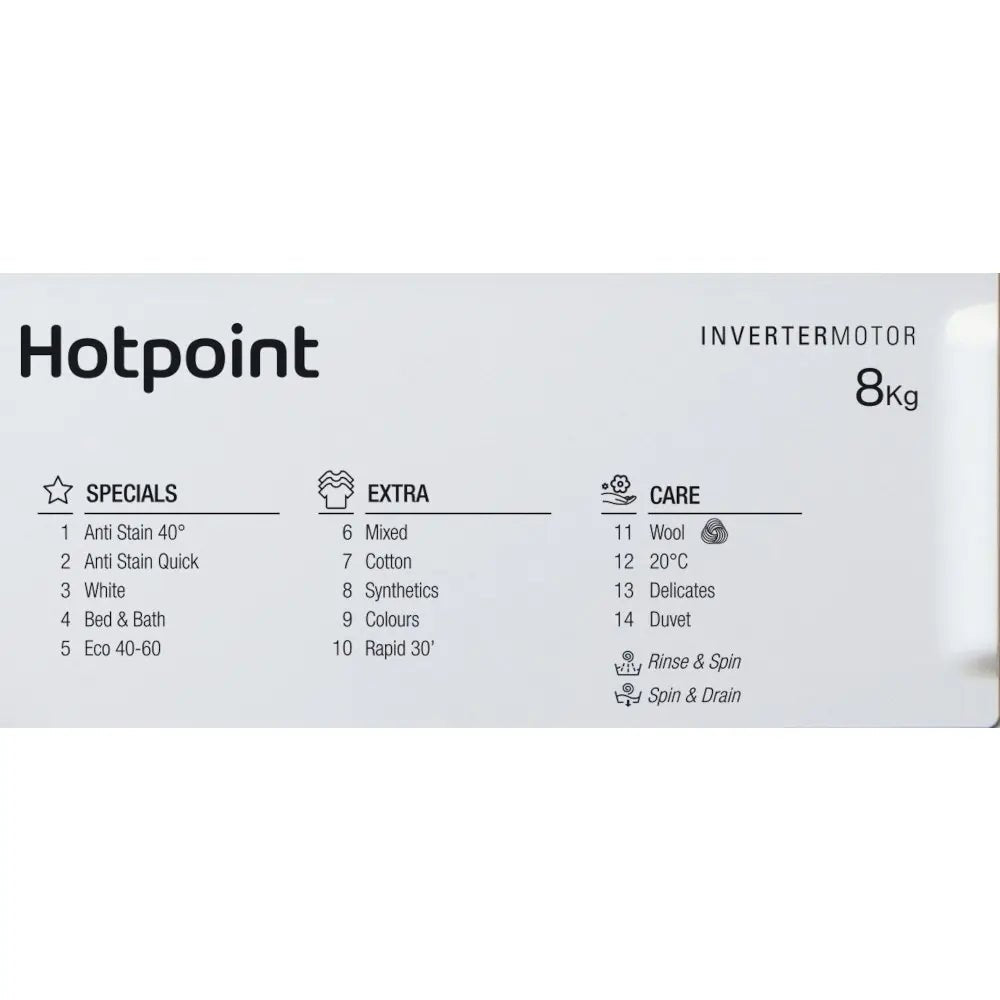 Hotpoint BIWMHG81485UK 8kg 1400rpm Integrated Washing Machine - Atlantic Electrics