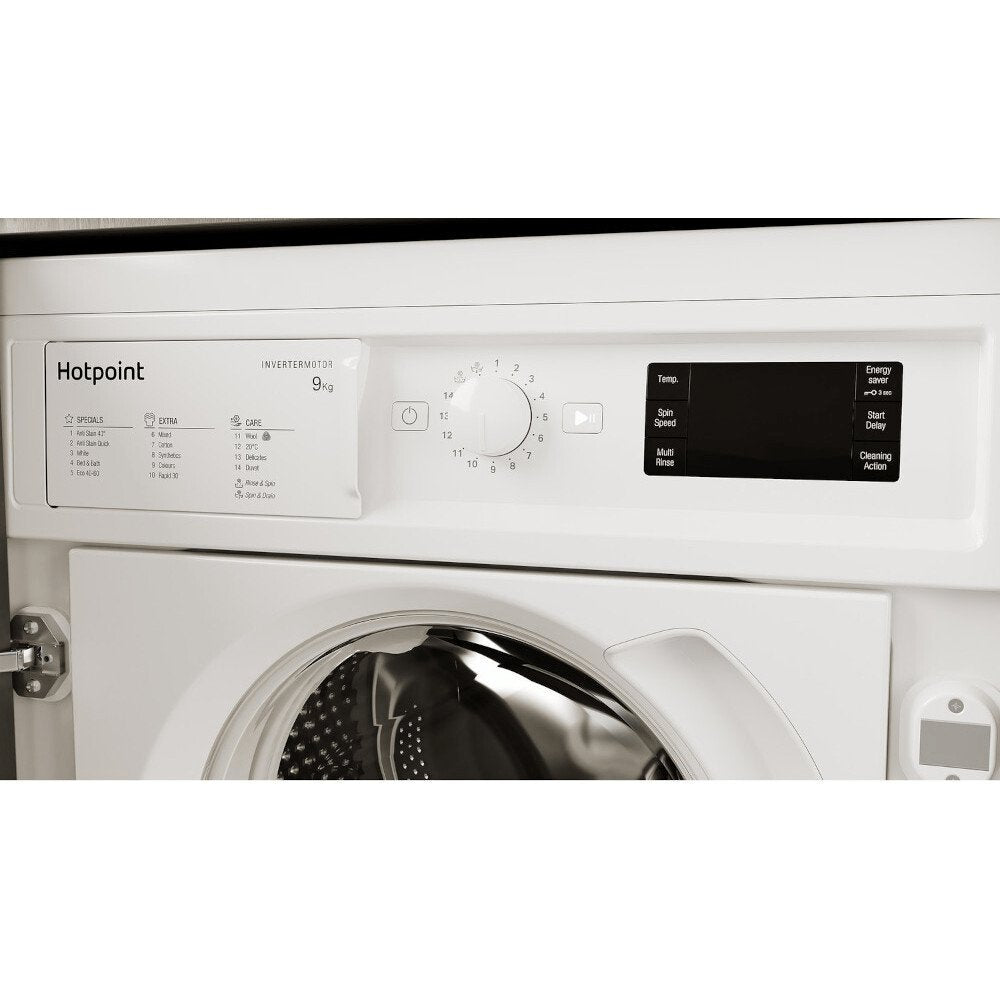 Hotpoint BIWMHG91484 9kg 1400rpm Integrated Washing Machine - White - Atlantic Electrics - 39477909061855 