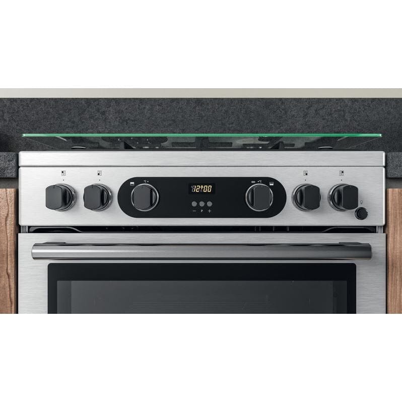Hotpoint Cannon CD67G0CCX 60cm Double Oven Gas Cooker Twin Cavity Oven Hob Stainless Steel Inox - Atlantic Electrics - 39477912109279 