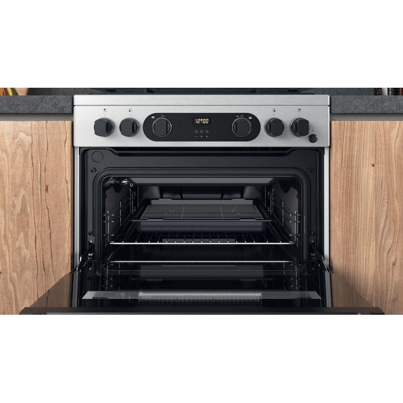 Hotpoint Cannon CD67G0CCX 60cm Double Oven Gas Cooker Twin Cavity Oven Hob Stainless Steel Inox - Atlantic Electrics