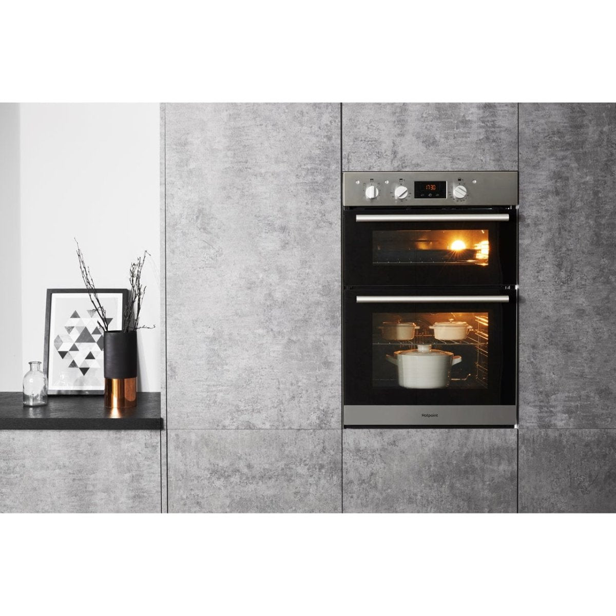 Hotpoint Class 2 DD2540IX Built In Electric Double Oven - Stainless Steel - A/A Rated | Atlantic Electrics