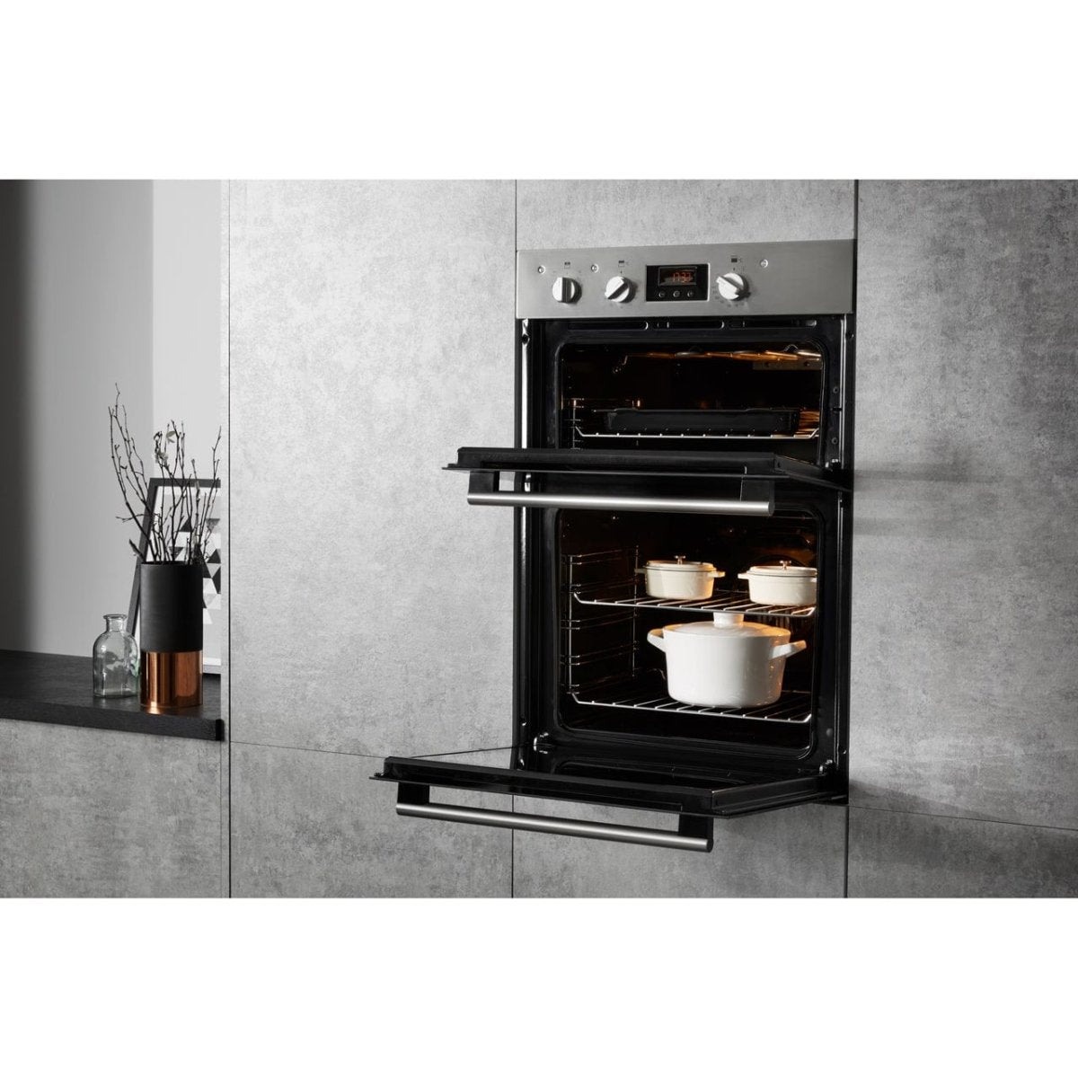 Hotpoint Class 2 DD2540IX Built In Electric Double Oven - Stainless Steel - A/A Rated | Atlantic Electrics