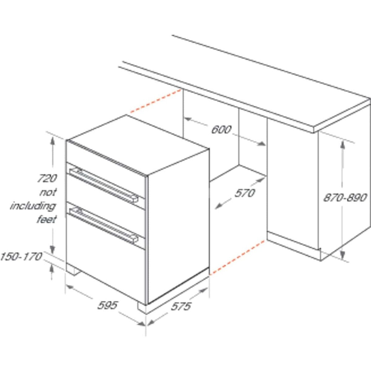 Hotpoint Class 2 DU2540WH Built Under Double Oven With Feet - White | Atlantic Electrics