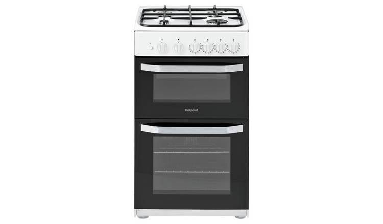 Hotpoint Cloe HD5G00KCW 50cm Gas Cooker with Full Width Gas Grill - White - Atlantic Electrics - 39477915222239 
