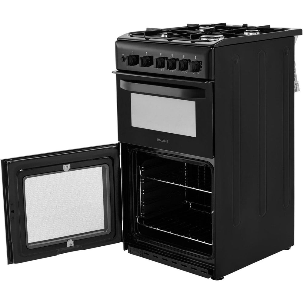 Hotpoint Cloe HD5G00KCW 50cm Gas Cooker with Full Width Gas Grill - White | Atlantic Electrics - 39477915386079 