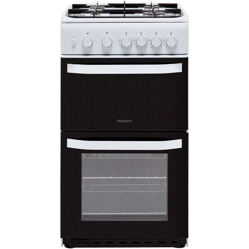 Hotpoint Cloe HD5G00KCW 50cm Gas Cooker with Full Width Gas Grill - White - Atlantic Electrics - 39477915189471 