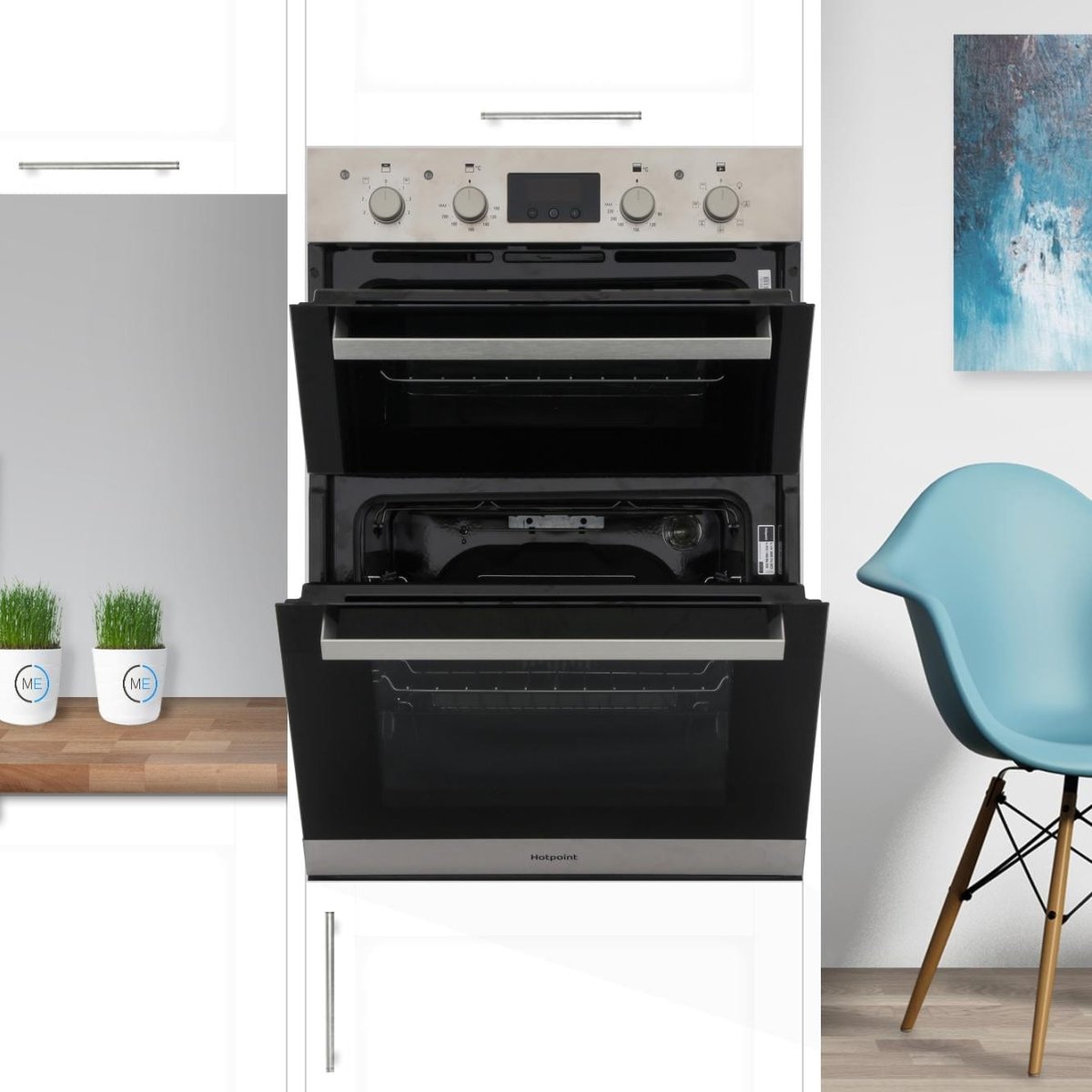 Hotpoint DKD3841IX Multifunction Electric Built In Double Oven - Stainless Steel | Atlantic Electrics