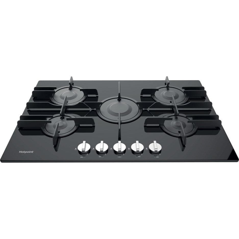 Hotpoint FTGHG751D-H 75cm Five Burner Gas Hob - Black | Atlantic Electrics