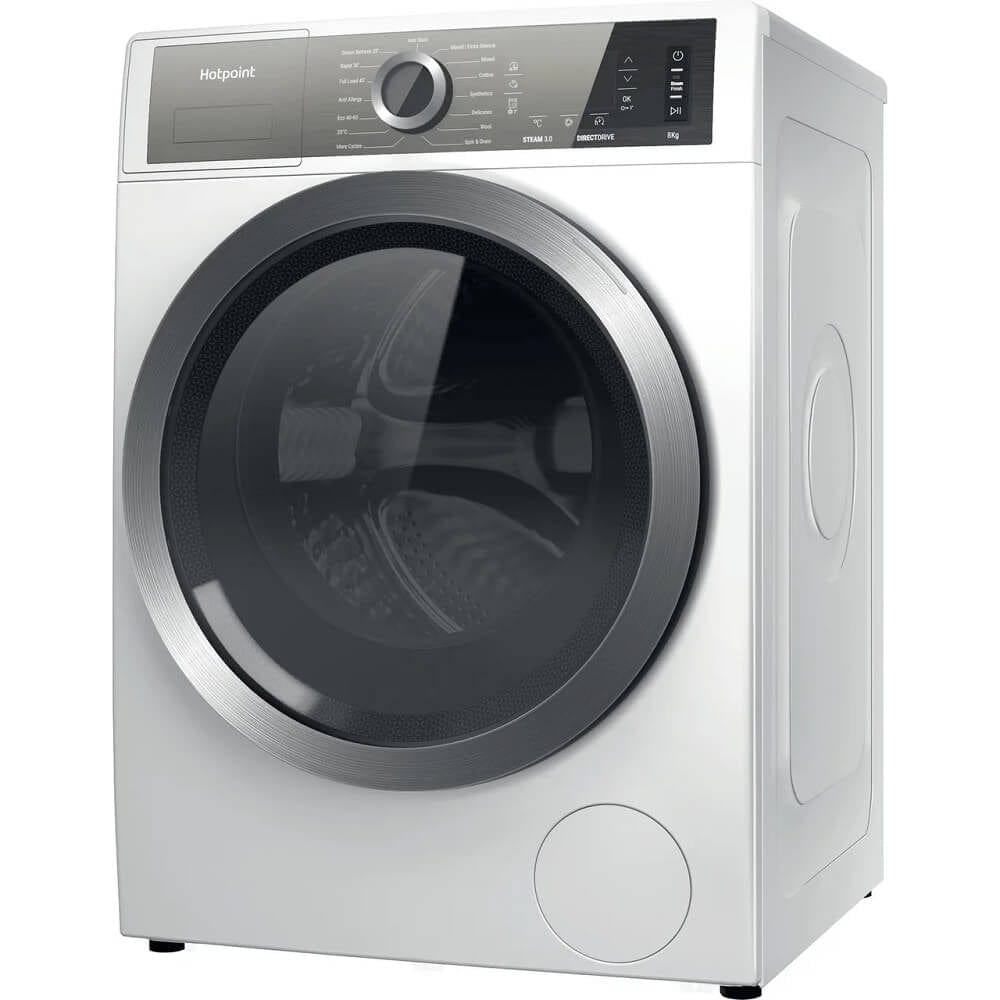 Hotpoint GentlePower H6W845WBUK 8Kg Washing Machine with 1400 rpm - White - Atlantic Electrics - 39477916270815 