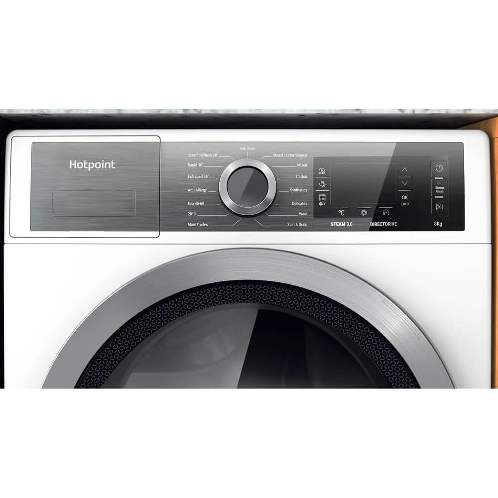 Hotpoint GentlePower H6W845WBUK 8Kg Washing Machine with 1400 rpm - White - Atlantic Electrics - 39477916303583 