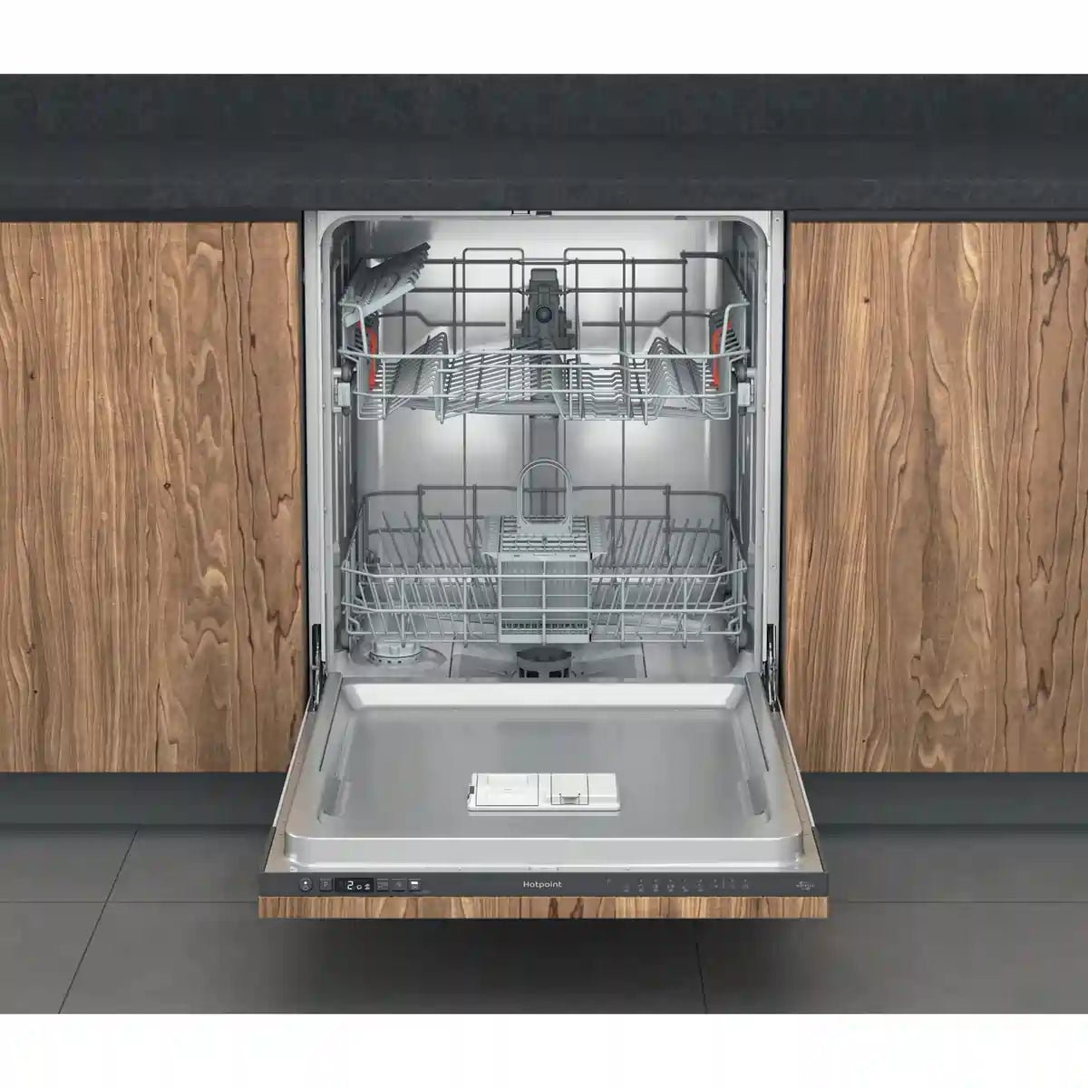 Hotpoint H2IHD526BUK Fully Integrated Standard Dishwasher - Black Control Panel | Atlantic Electrics