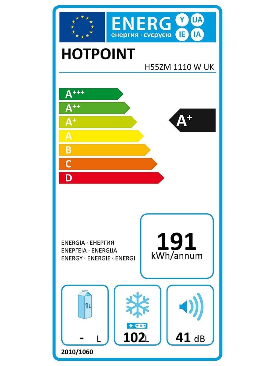 Hotpoint H55ZM1110W Under Counter Freezer 102 litre - White - Atlantic Electrics