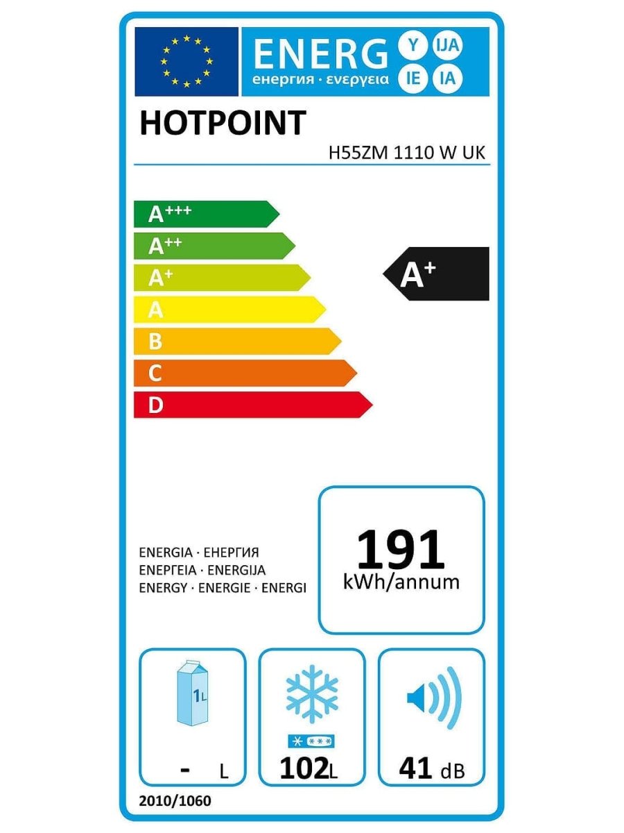 Hotpoint H55ZM1110W Under Counter Freezer 102 litre - White - Atlantic Electrics - 39477922332895 