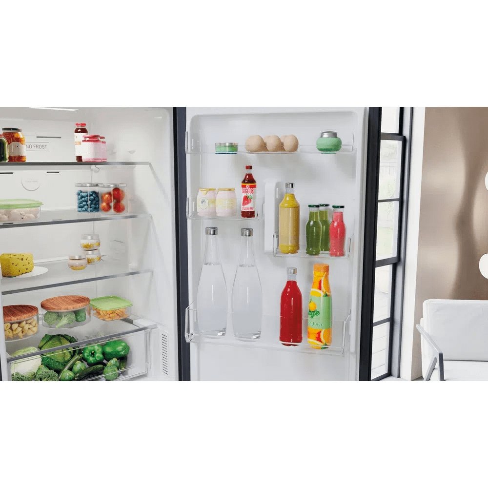 Hotpoint H5X82OSK 335 Litre Freestanding Frost Free Fridge Freezer, 59.6cm Wide - Silver Black | Atlantic Electrics - 39477924790495 