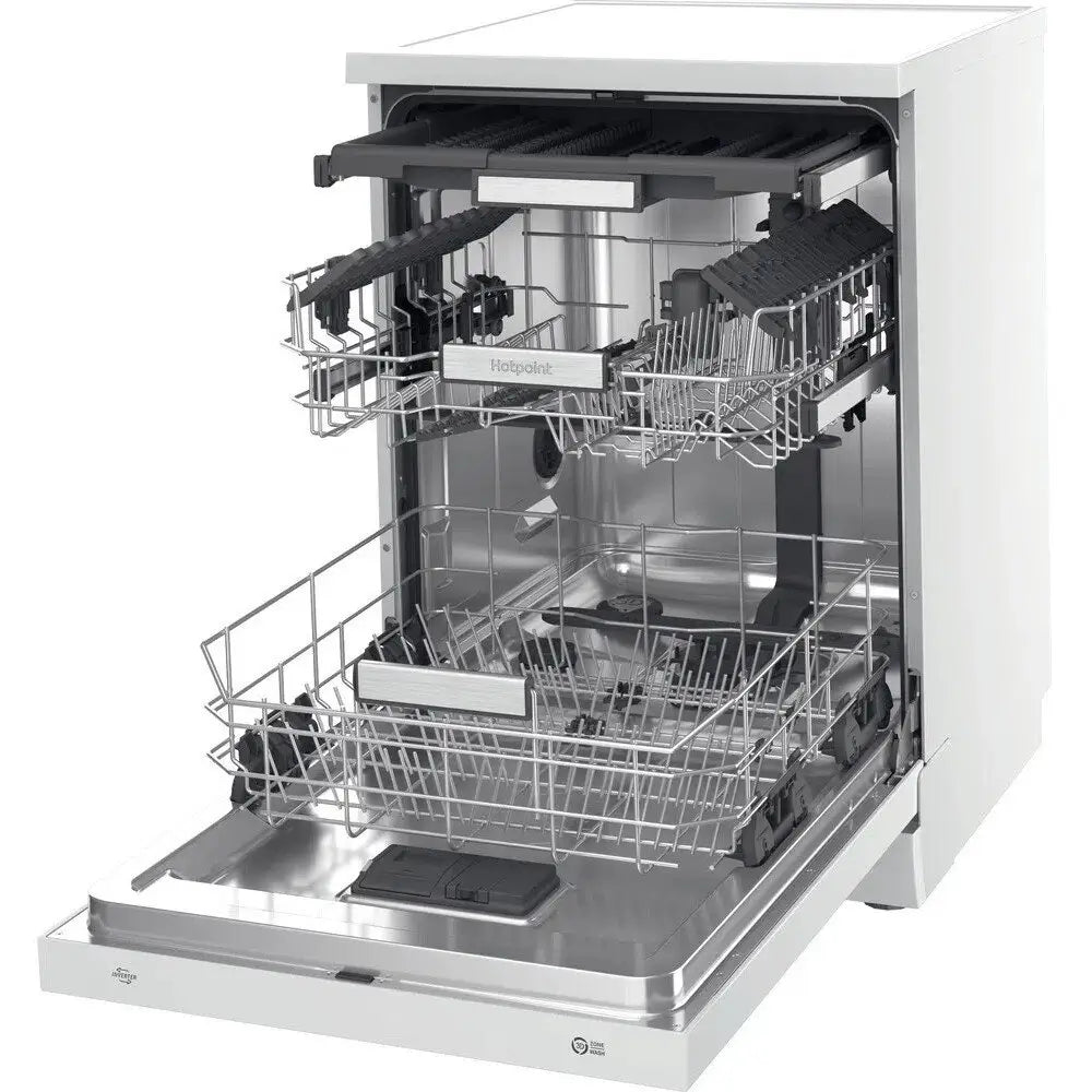 Hotpoint H7FHS41 Dishwasher, ActiveDry, 15 Place Settings, 60cm Wide - White | Atlantic Electrics - 40157505814751 