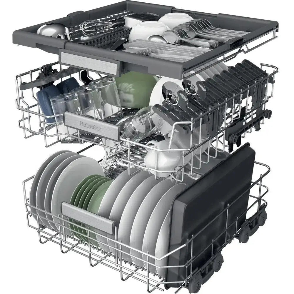 Hotpoint H7FHS41 Dishwasher, ActiveDry, 15 Place Settings, 60cm Wide - White | Atlantic Electrics - 40157505945823 