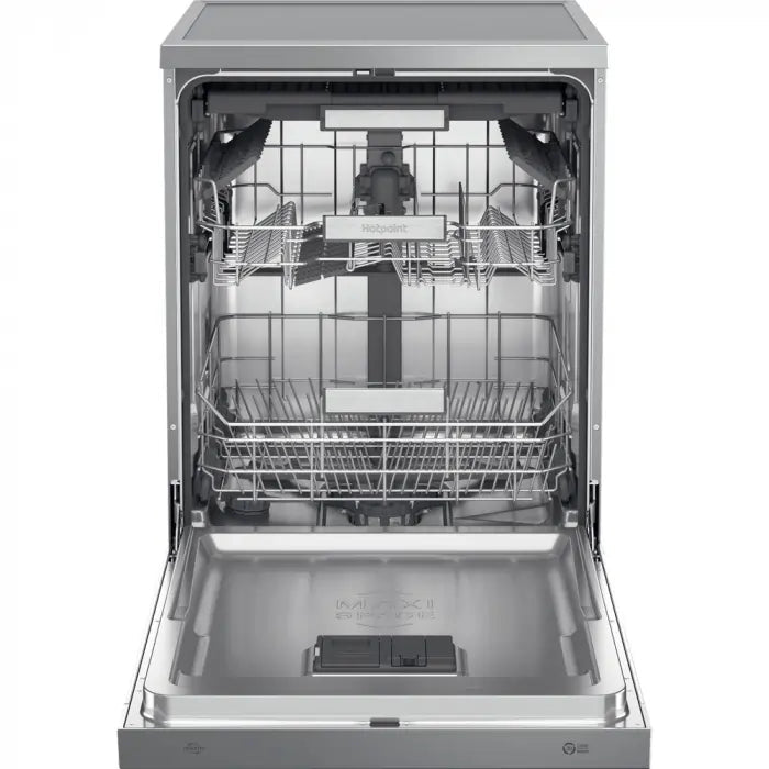 Hotpoint H7FHS51X 60cm Dishwasher in Silver 15 Place Setting B Rated - Silver - Atlantic Electrics - 40452163829983 