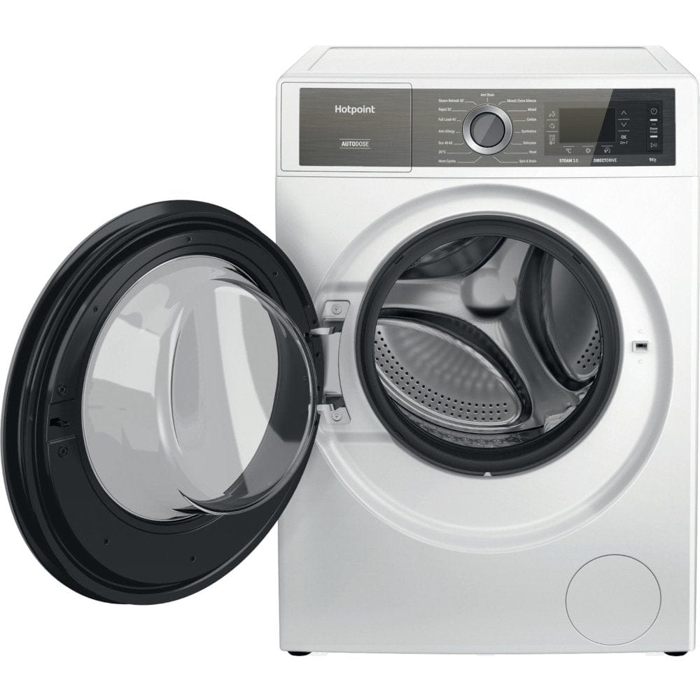 Hotpoint H7W945WBUK 9Kg Freestanding Washing Machine with 1400 rpm, 59.9cm Wide - White | Atlantic Electrics - 39477926559967 