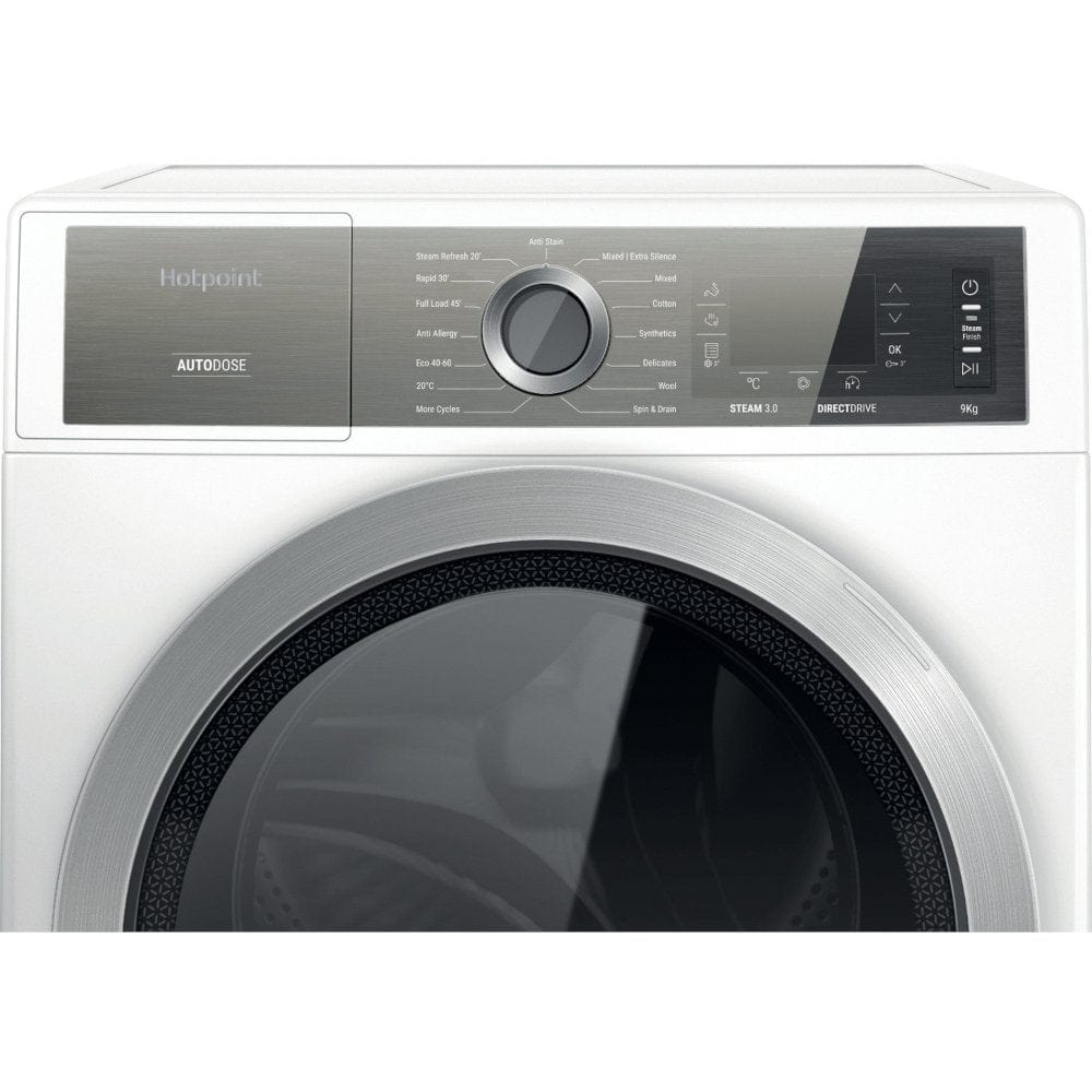 Hotpoint H7W945WBUK 9Kg Freestanding Washing Machine with 1400 rpm, 59.9cm Wide - White | Atlantic Electrics - 39477926297823 