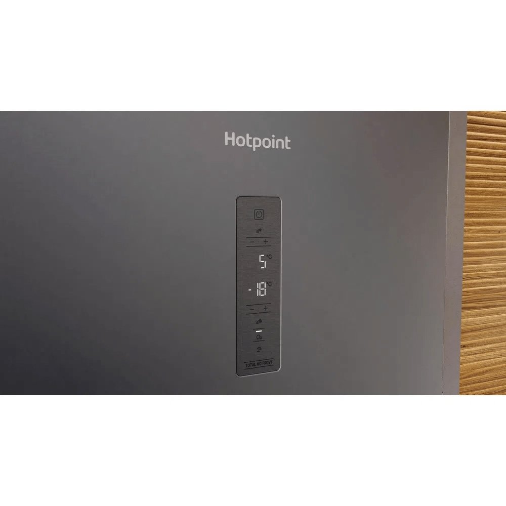 Hotpoint H7X93TSK 367 Litre Freestanding Frost Free Fridge Freezer, 59.6cm Wide - Silver Black | Atlantic Electrics - 39477926723807 