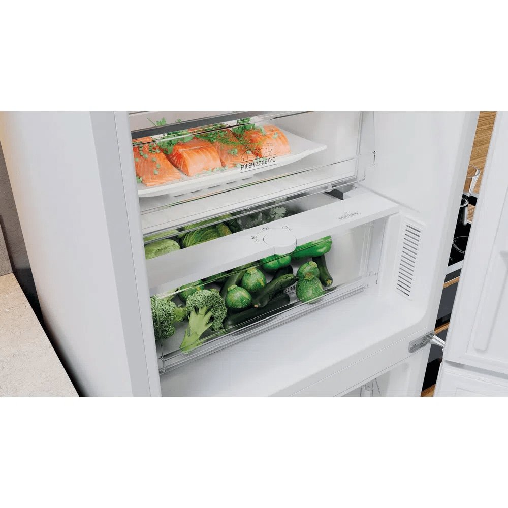 Hotpoint H7X93TW 367 Litre Freestanding Frost Free Fridge Freezer, 59.6cm Wide - White | Atlantic Electrics - 39477928165599 