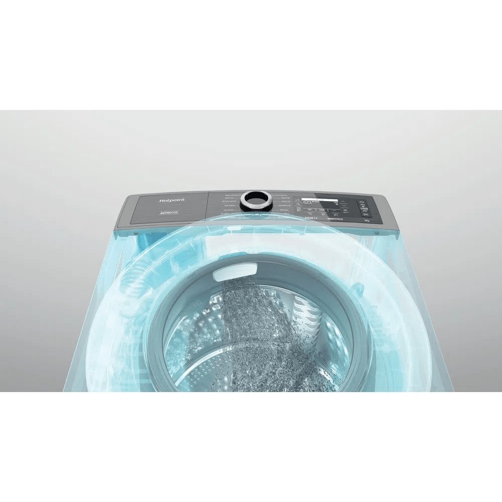 Hotpoint H8W946SBUK 9Kg Freestanding Washing Machine, 1400 rpm, 59.9cm Wide - Silver | Atlantic Electrics - 39478015099103 