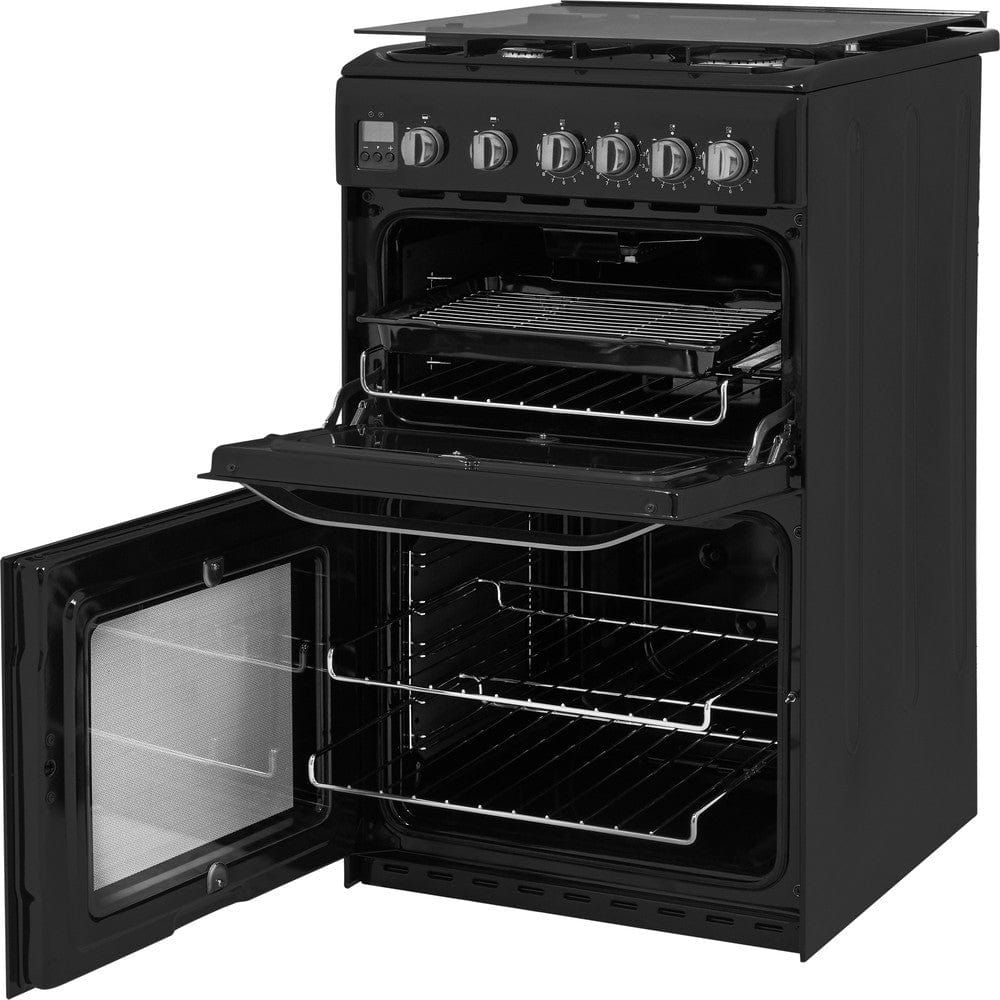Hotpoint HD5G00CCBK 50cm Double Oven Gas Cooker - Black | Atlantic Electrics