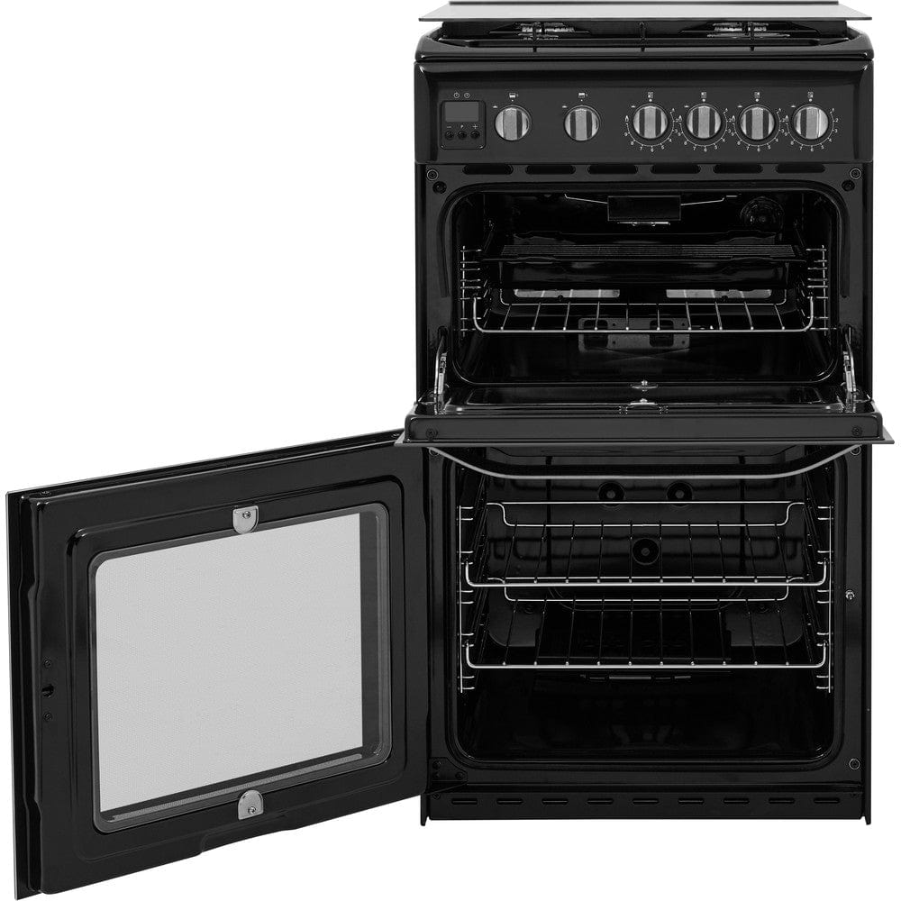 Hotpoint HD5G00CCBK 50cm Double Oven Gas Cooker - Black | Atlantic Electrics - 39477931966687 