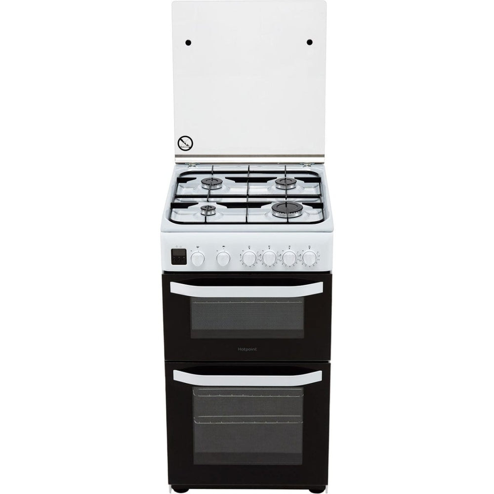 Hotpoint HD5G00CCX 50cm Double Cavity Gas Cooker - Stainless Steel - Atlantic Electrics - 39477930983647 