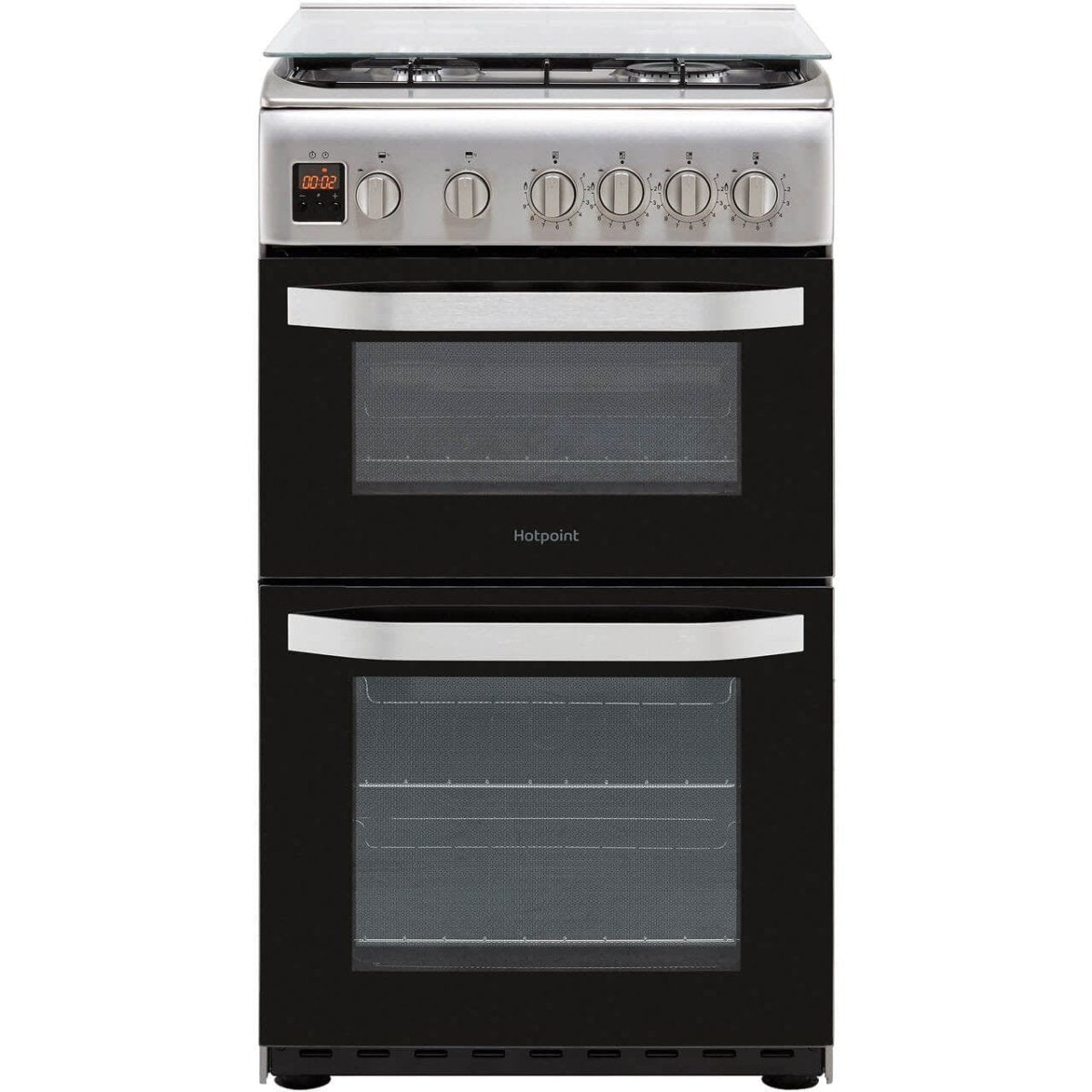Hotpoint HD5G00CCX 50cm Double Cavity Gas Cooker - Stainless Steel | Atlantic Electrics