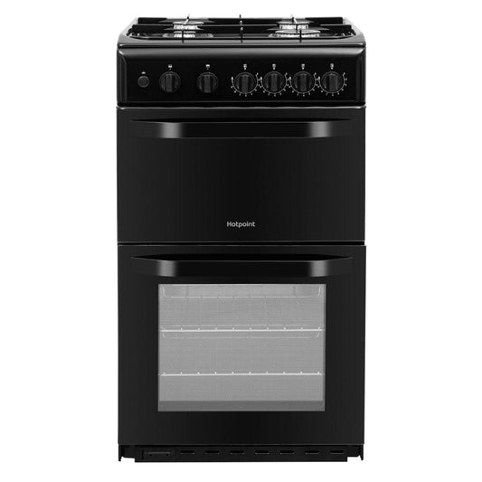 Hotpoint HD5G00KCB 50cm Twin Cavity Gas Cooker - Black | Atlantic Electrics